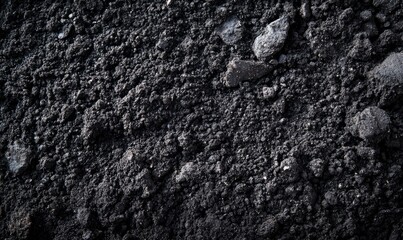Black or dark gray rough soil-like texture background