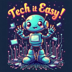 Kawaii Robot Tech it Easy Design