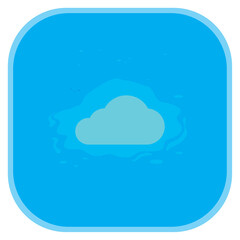 Vector image of a cloud icon with a blue background