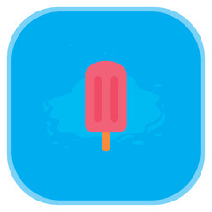 Vector image of an ice cream popsicle icon on a blue background