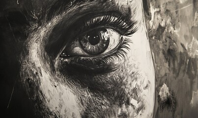 Obraz premium Charcoal smudges on paper showcasing subtle textures and tones from an artistic creation, highlighting detail and the interplay of light