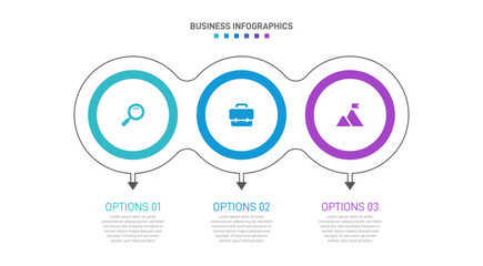Horizontal progress bar featuring 3 arrow-shaped elements, symbolizing three six stages of business strategy and progression. Clean timeline infographic design template. Vector for presentation