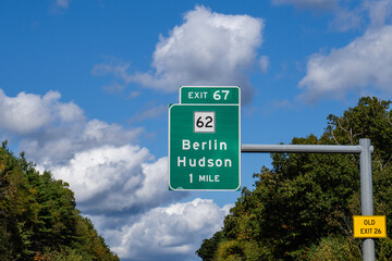 exit 67 from I 495 for MA-62 toward Berlin and Hudson, Massachusetts
