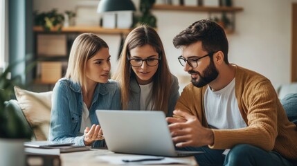 Teamwork and collaboration on laptop