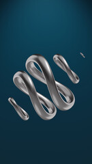 3D abstract background, silver circles dynamic moving geometry, 3D spiral, 3D circles, 