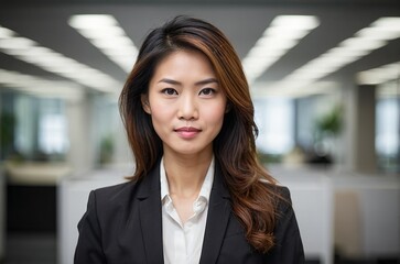 Fototapeta premium A Asian Businesswoman in Office.