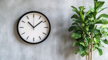 A stylish wall clock with sleek design and minimalistic features, symbolizing the passage of time and precision, Timekeeping scene