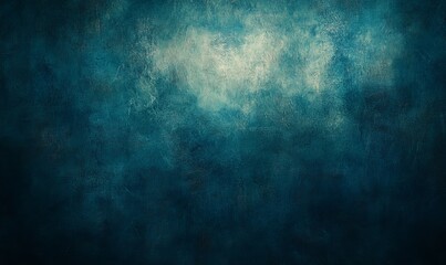 Naklejka premium dark blue background texture with black vignette in old vintage textured border design dark elegant teal color wall with light spotlight center
