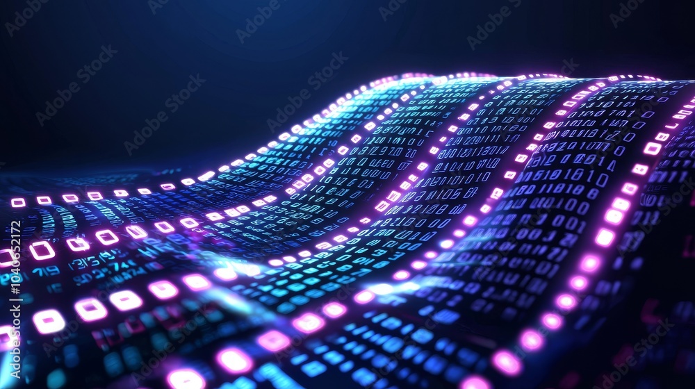 Poster a big data technology and data science illustration, analyzing, querying, visualizing complex inform