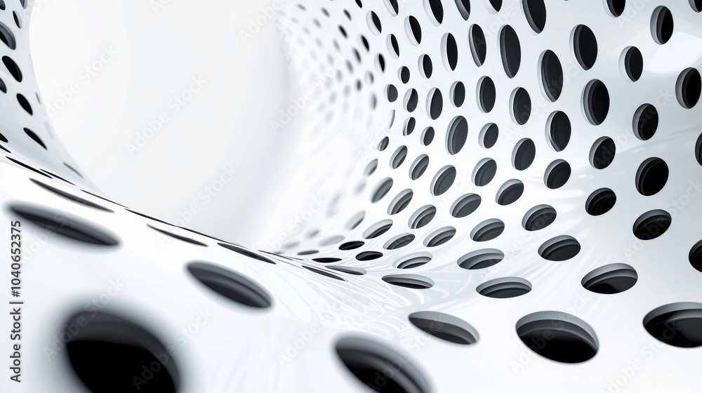 Poster modern abstract white futuristic background with big data visualization. digital wave of particles o