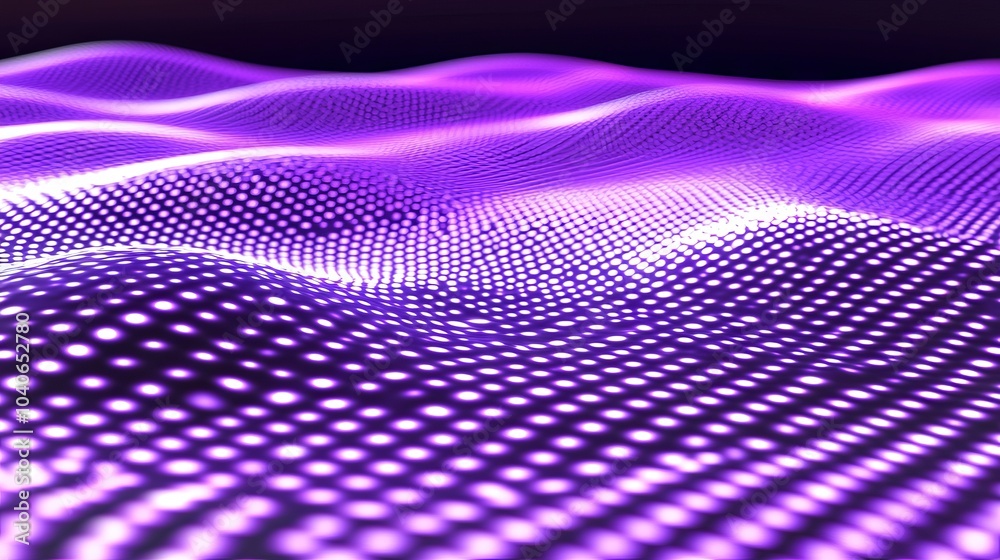 Poster data background with moving dots, music stream, 3d rendering. abstract digital data background.