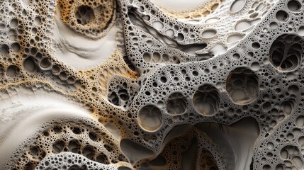 Fantasy 3D abstract design featuring an intricate self replicating fractal pattern that showcases complexity and continuity across varying scales