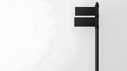 Obraz premium Black pole with blank signposts on an isolated white background -
