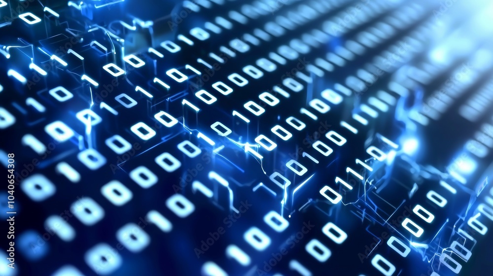 Poster a data technology background. big data visualization. data flow. information code. a matrix style ba