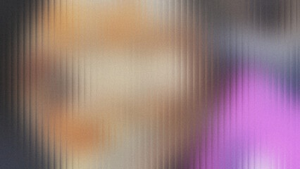 Abstract blurred grainy gradient background texture. Colorful digital grain dust soft noise ribbed glass fluted smeared texture effect pattern. Nostalgia, vintage, 80s, 90s style synthwave
