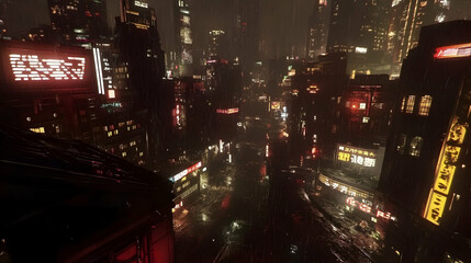 Cyberpunk cityscape  -