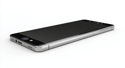 An isolated digital image of a modern smartphone with black screens and sleek designs in front of a transparent background