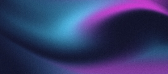 Dark blue purple abstract grainy background, vibrant, glowing, color gradient, noise texture, header, poster, design, banner, illustration