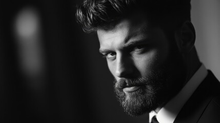 Trendy hairdo paired with a stylish beard