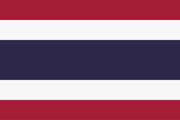 Thailand National official Flag in standard size, proportions, and colors for National or Independence Day of Thailand 5 December vector isolated illustration for websites, online usage eps10