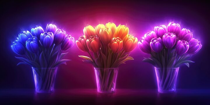 Vibrant tulip bouquets perfect for celebrations, including Women's Day and as bridal arrangements for weddings, Vibrant tulip bouquets ideal for celebrations and bridal arrangements