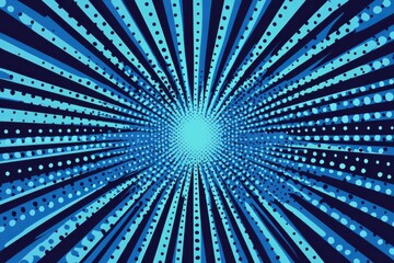 Blue Comic Art Halftone Background.
