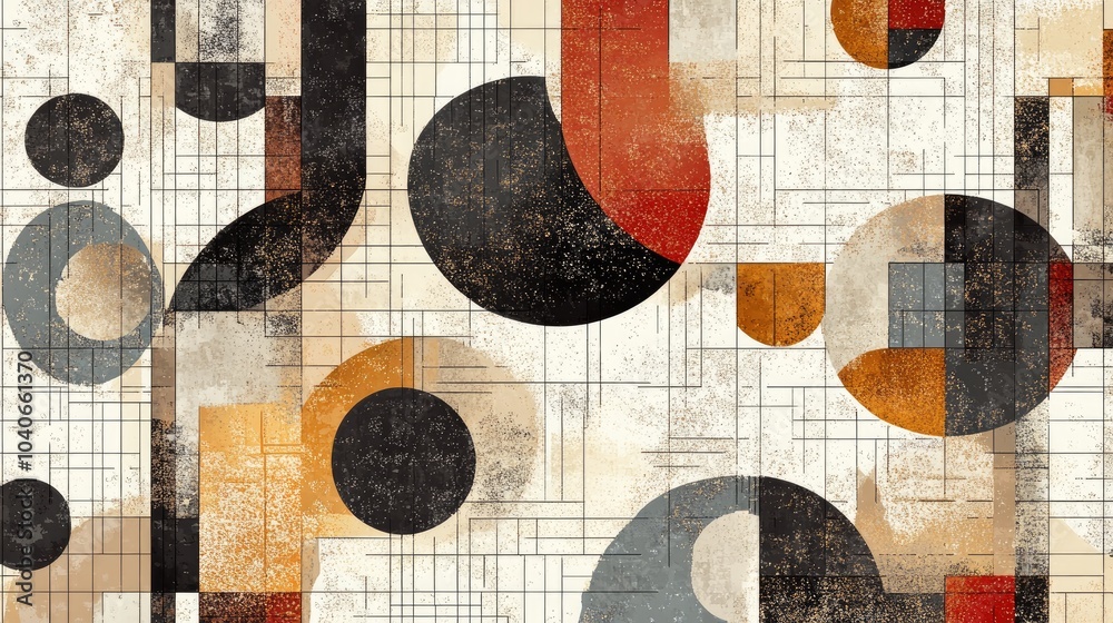Poster geometric abstract pattern background painting featuring a flat design of mosaic with simple shapes 