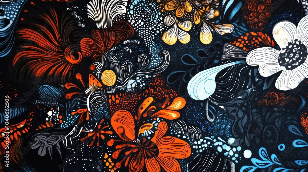 Poster digital print sketch design with intricate patterns throughout