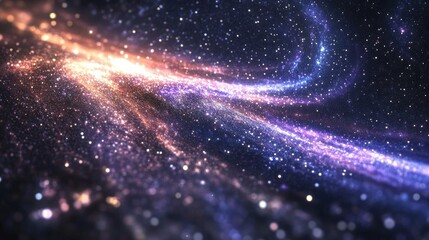 Obraz premium 3D cartoon depiction of the Milky Way galaxy featuring stars and cosmic dust in the universe captured in a long exposure image
