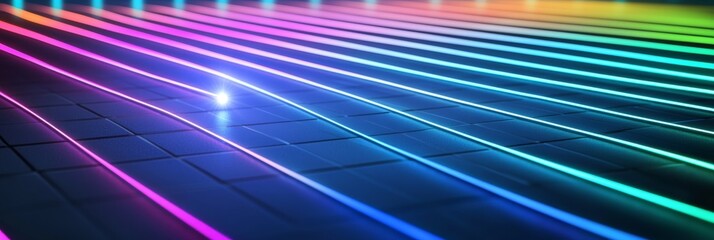 The concept of big data funnel, information flow, and infinity. An illustration showing lines of data flowing, digital communication, and 5G technology.