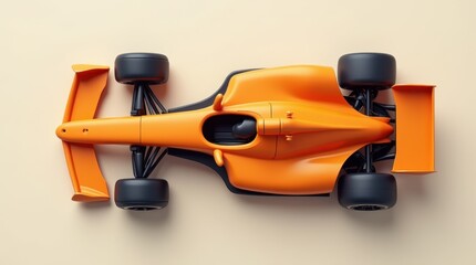 A top-view illustration of an  car in a vibrant, glossy red. The car’s shape is defined by bold lines.