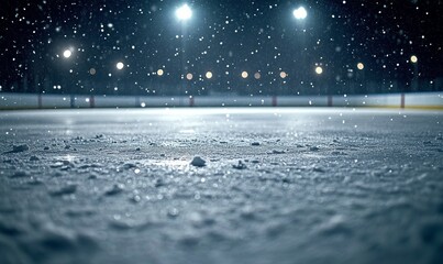 ice rink floor surface background and texture in winter time, ice hockey sport ground
