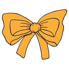 Vintage Black and Orange Ribbon. Flat simple color icon