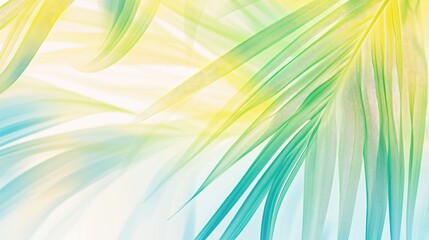 Obraz premium Abstract line art illustration featuring a blurred coconut leaf background