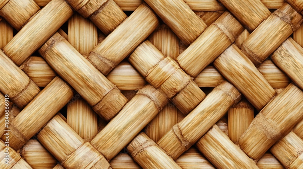 Poster Seamless abstract background featuring an interwoven hexagonal bamboo pattern Suitable for wrapping design