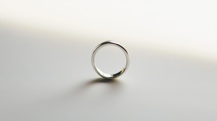 A wedding ring on a pristine white background, symbolizing commitment and love in modern relationships, Wedding scene