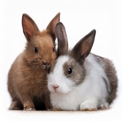 Obraz premium rabbit couple cuddling, AI generated