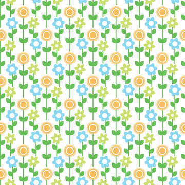 A Vibrant and Colorful Floral Pattern Design Perfect for Fabric and Beautiful Wallpaper