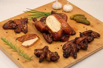 Indulge in a Delicious Grilled Chicken Platter Accompanied by Fresh, Vibrant Garnishes