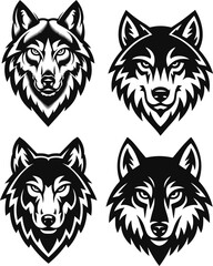 silhouette vector illustration of a wolf?s head.eps