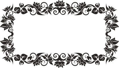 Vector floral ornamental frame. Vintage oriental panel, great for wedding decorations, greeting cards, invitations, banners, vinyl and laser ready.