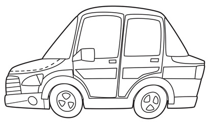 Fototapeta premium Coloring page police car vehicle coloring page isolated illustration for children