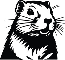 Black silhouette of gopher head