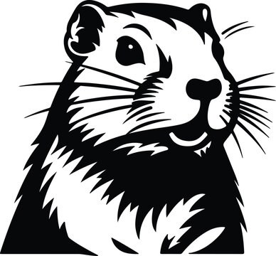 Black silhouette of gopher head