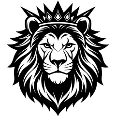 lion head illustration silhouette