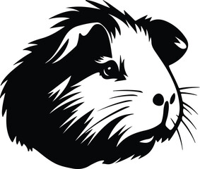 Black silhouette of guinea pig head