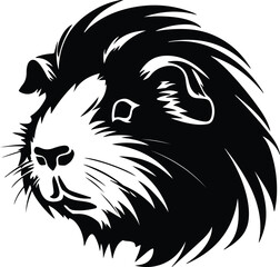 Black silhouette of guinea pig head
