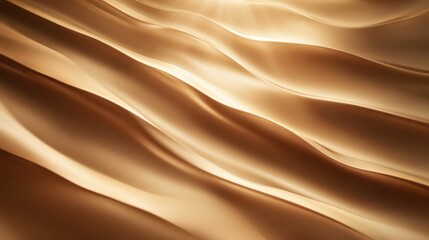 Obraz premium Gracious golden sand dunes unfold in a continuous, flowing motion under an ethereal and soft light, embodying serenity and timeless beauty for impressive stock imagery.