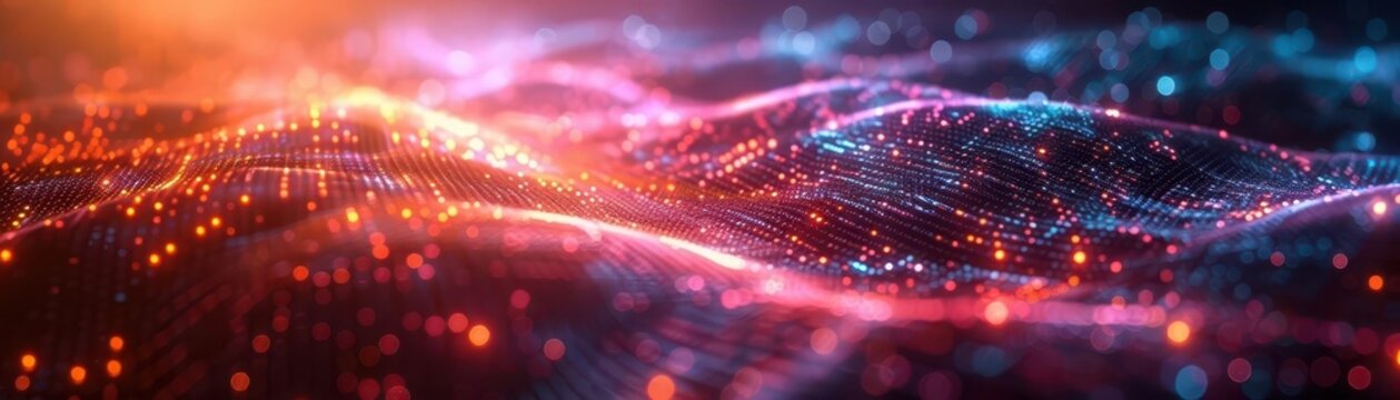 Blockchain coding, vibrant colors, digital graphics, closeup, futuristic