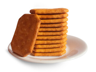 Biscuit on white ground